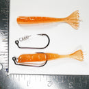 2/0 RIGGING KIT (qty 5) + AATB / Esky 3" Soft Plastic Shrimp (qty 25) - PUMPKIN