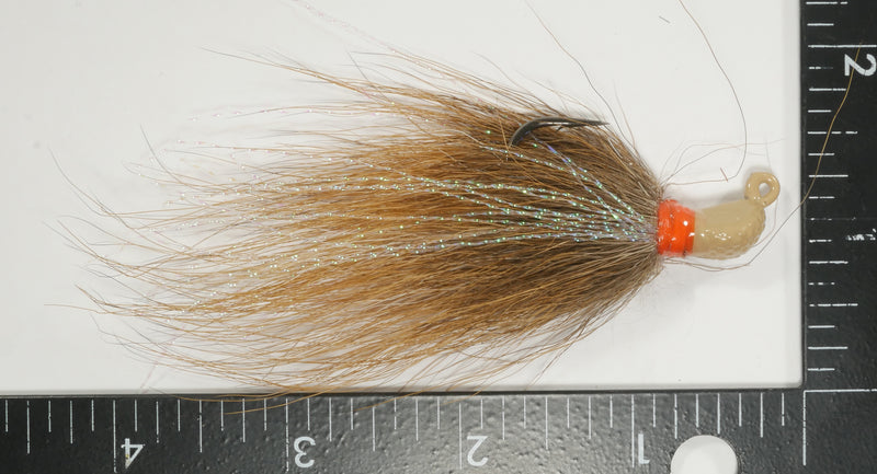 5 Pack - 1/4 oz Bucktail Jig - Cobra Jighead 2X Strong Mustad Hook (Brown, White, Pink, Chartreuse, Light Brown)