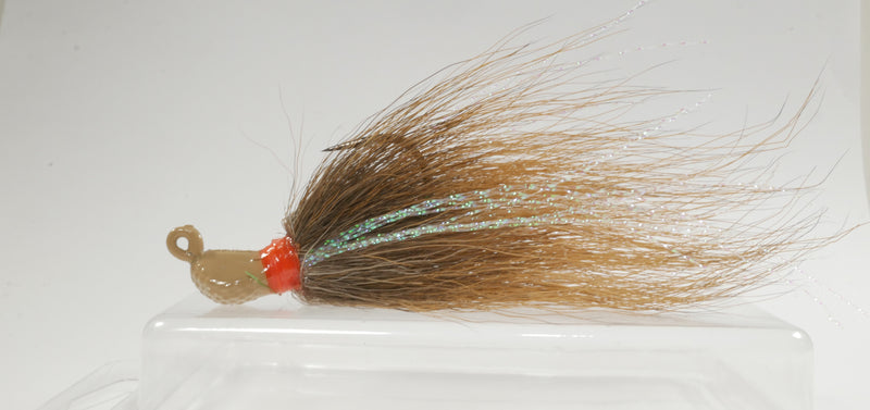 3 Pack - 1/4 oz Bucktail Jig - Cobra Jighead 2X Strong Mustad Hook (Brown, White, Pink, Chartreuse, Light Brown)