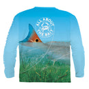 (NEW) "GREEN" Redfish Tailing Shirt w/ Free Redfish Face Mask