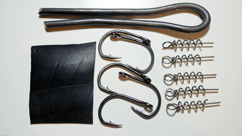 (COMBO) 9" Paddletail Rigging Kit +9" Paddletail BLACK/PEARL.  3, 5, or 10 pack.  FREE SHIPPING