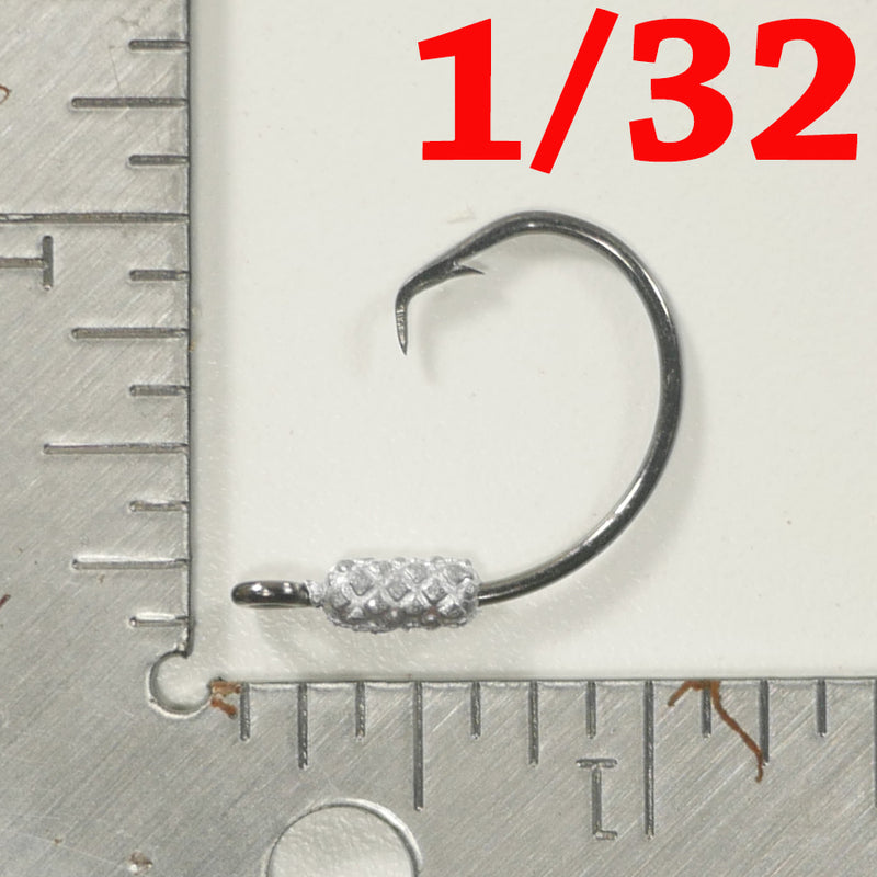 MIXED WEIGHT (1/32, 1/16, 1/8 OZ). - 4/0 + (1/8 OZ) - 5/0 - Weighted Circle Hook Jig - FREE SHIPPING