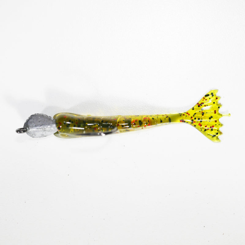 1/4 oz - 2/0 COBRA JIGHEAD (qty 5) + AATB / Esky 3" Soft Plastic Shrimp (qty 25) - WATERMELON