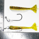 1/4 oz - 3/0 FISH HEAD JIGHEAD (qty 5) + AATB / Esky 3" Soft Plastic Shrimp (qty 25) - WATERMELON