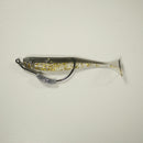 BLACK BACK GOLD/COMBO - 3" Paddletail Soft Plastic GLASS MINNOW/Shad (qty 40) + WEIGHTED HOOK (qty 5) COMBO PACK.  FREE SHIPPING.