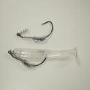 PEARL BACK SILVER/COMBO - 3" Paddletail Soft Plastic GLASS MINNOW/Shad (qty 40) + WEIGHTED HOOK (qty 5) COMBO PACK.  FREE SHIPPING.