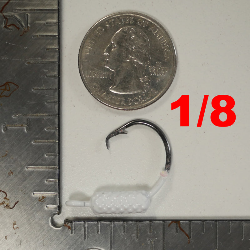 WHITE - WEIGHTED CIRCLE HOOK JIGS