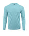 (NO LOGO) PLAIN HOODED - AQUA BLUE - 50+ UPF - Long Sleeve Performance Shirt - 100% Polyester - FREE DELIVERY