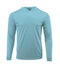 (NO LOGO) PLAIN HOODED - BLUE MIST - 50+ UPF - Long Sleeve Performance Shirt - 100% Polyester - FREE DELIVERY