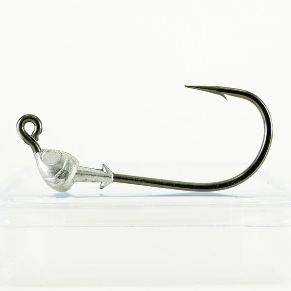 AATB Custom FISH HEAD Jigheads - 1/8 oz - 4/0 Mustad 2X Heavy Duty Hook -5, 10, or 25 pack.  FREE SHIPPING.
