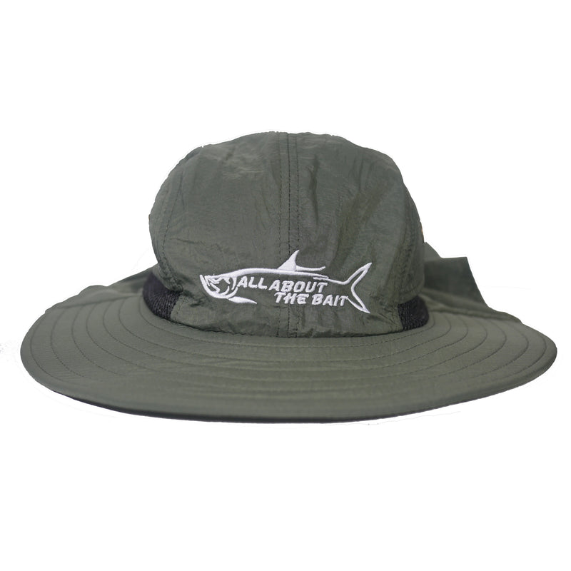 AATB LOGO - Fishing Boonie Hat With Neck Flap - Forest Green - One Size Fits Most - Free Shipping