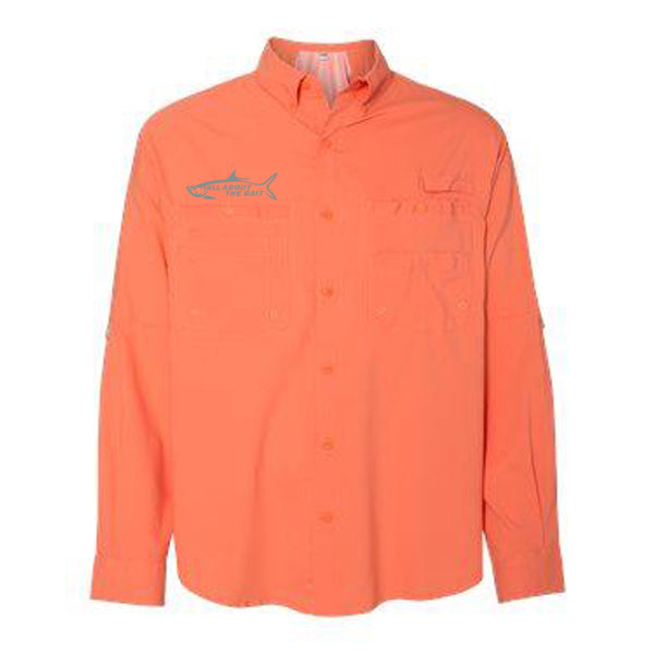 PAPAYA - Button Up Long Sleeve Guide Shirts - UPF 40 - AATB Embroidery Logo - FREE SHIPPING