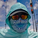 (FREE MASK) LIVE BAIT MATTERS HOODED - Aqua Blue - 50+ UPF - Long Sleeve Performance Shirt - 100% Polyester - FREE DELIVERY
